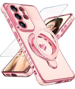 lot 8231 image: Liufcx Cute Plated Gold Phone Case for Samsung Galaxy S26 Ultra - Pink