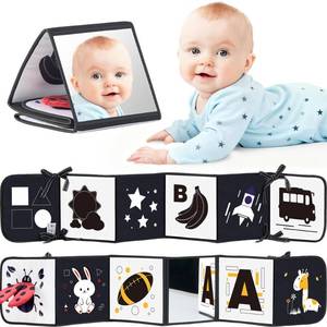 lot 8237 image: Infinno High Contrast Baby Book, Black and White, Tummy Time Mirror Toy