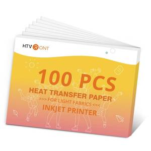 lot 8240 image: HTVRONT Heat Transfer Paper for Light T Shirts - 100 Sheets, 8.5in X 11in