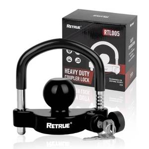 lot 8252 image: RETRUE Universal Trailer Coupler Hitch Lock, Waterproof Cover and Cap, Black