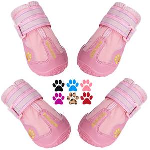lot 8272 image: QUMY Dog Shoes for Hot Pavement, Dog Snow Boots and Paw Protectors for Winter