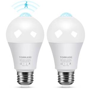 lot 8292 image: Torkase Motion Sensor Light Bulbs, E26 Dusk to Dawn Activated Security