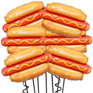 lot 8297 image: 6Pcs Hot Dog Balloons 28in Food Themed Balloons Food Party Balloons for Birthday Baby Shower Picnic Fast Food Snacks BBQ Themed Party Decorations Supplies