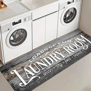 lot 8300 image: Laundry Room Rug Runner 20inX59in Brown Wood Non Slip Laundry Rugs and Mats for Laundry Room Decor Washable Runner Rugs for Farmhouse Kitchen Floor Laundry Bathroom Entryway Area Rugs