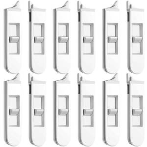 lot 8306 image: 12 Pieces Window Latch Replacement Snap in Window Locks Vinyl Spring Loaded Parts and Hardware White Plastic Sliding Latch for Home Accessories (12 Pieces)