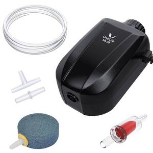 lot 8310 image: Uniclife Aquarium Air Pump Adjustable Quiet Oxygen Aerator Pump with Air Stone Airline Tubing Check Valve and Connector Accessories for Small Fish Tanks Ponds