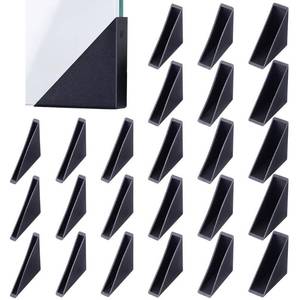 lot 8326 image: BENECREAT 60Pcs Triangle Corner Protector, 6 Sizes Plastic Glass Table Shelf Corner Guards, Black Mirror Corner Covers, Baby Proofing Edge Protector
