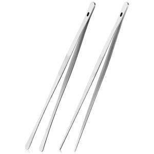 lot 8329 image: ChefBee 2PCS 12in Stainless Steel Kitchen Tongs Tweezers with Serrated Tips