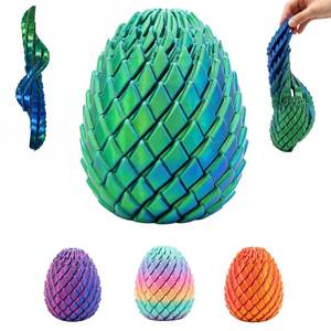 lot 8330 image: JimSeiSei 3D Printed Fidget Toy, Twisty Dragon Eggs, Spiral Slippery Egg Fidget Toy, Stress Relief Sensory Desk Toy for Adults and ADHD, Rotating Focus Anxiety Relief Pocket Toy (Bluegreen)