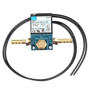 lot 8333 image: Electronic Boost Control High-Frequency Solenoid Valve 3-Port Boost Controller with Brass Pneumatic Connector and Silencer for DC12V 5.4W 35A-AAA-DDBA-1BA