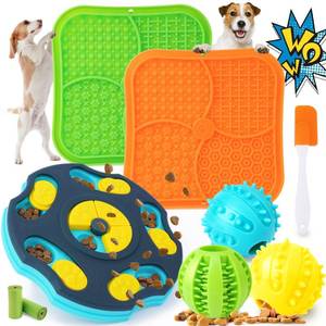 lot 9736 image: Forfon 9 Pack Dog Enrichment Toy Set with Puzzle Toy and Lick Mats