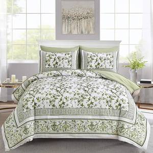 lot 9753 image: Dobuyly Floral Queen Comforter Set, 7 Piece Bed in a Bag Queen Size Sage Green Flowers on White Botanical Bedding Set, Soft Microfiber Bedding Comforter Sets with Sheets for All Season
