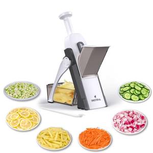 lot 9755 image: ONCE FOR ALL Upgrade Safe Mandoline Slicer Plus, Adjustable Vegetable Slicer DarkGray
