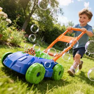 lot 9768 image: WOANZZ Bubble Lawn Mower for Toddlers 1-3, Automatic Bubble Blowing Machine Pretend Summer Gardening Play Bubble Toys for Age 1 2 3 Year Old Boys Girls Indoor Outdoor Use,Green