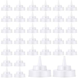 lot 9770 image: Tioncy 36 Pcs Condiment Squeeze Bottle Replacement Cap Plastic Wide Mouth Squeeze Lids for 63mm Emptying Bottle 2.76inch Natural Cone Tip Dispensing Caps for Kitchen Dining Room Dispenses Sauce