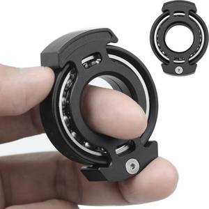 lot 10303 image: FREELOVE Metal Ring Fidget Toys for Men Adults, Aluminum Alloy, Chain Bike Sound Anxiety Ring, Nuclear Reactor Design with 6804 Ball Bearing Finger Roller, Black