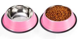 lot 10306 image: Podinor Stainless Steel Dog Bowls, Food and Water Non Slip Anti Skid Stackable Pet Puppy Dishes for Small, Medium and Large Dogs (2 Pack)