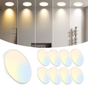 lot 11865 image: WKONCLDY 8-Pack 7.5Inch LED Ceiling Lights, 5 Colors Selectable Flush Mount Ceiling Lights, Ultra Thin LED Ceiling Lights Fixtures 0.87Inch for Dinning Room