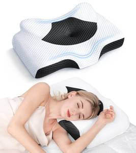 lot 11866 image: Osteo Cervical Pillow for Neck Pain Relief, Hollow Design Odorless Memory Foam Pillows with Cooling Case, Adjustable Orthopedic Bed Pillow for Sleeping, Support for Side Back Sleepers