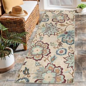 lot 11870 image: Beeiva Floral Rug Runners for Hallways, 2x5 Ultra Thin Beige Kitchen Runner Rug Washable, Vintage Plant Non-Shedding Bathroom Front Door Rug Non-Slip Hallway Runner Rug for Entryway Bedroom Kitchen