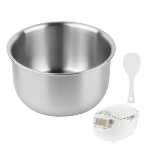 lot 11874 image: 3L5.5 Cup Stainless Steel Inner Pot Compatible with Zojirushi NS-ZCC10 Rice Cooker, Food-Grade Replacement Cooking Bowl,Uncoated Thickened Inner Pot ReplacementIncludes Rice Spoons