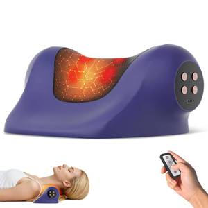 lot 11877 image: RINGCO Neck Massager with Heat, Red Light and Vibration Adjustable, Heated Neck Stretcher with 3 Modes, Rechargeable Cervical Traction Device for Pain Relief and Muscle Relaxation, Gift for Women Men (Used)