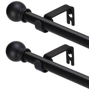 lot 11893 image: GXOACKJ 2 Pack Black Curtain Rods for windows 32 to 48 inch, 58 inch Splicing Heavy Duty Metal Curtain Rod Set with Brackets