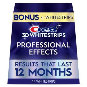 lot 12128 image: Crest Teeth Whitening Strips, Crest 3D Whitestrips Professional Effects, Enamel Safe Teeth Whitening Kit, 22 Treatments (44 Strips), Professional-Level Whitening, 19 Levels Whiter