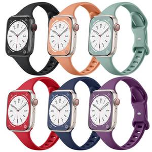 lot 12140 image: Lerobo 6 Color Pack Bands Compatible with Thin Apple Watch Bands for Women 45mm 44mm 42mm 46mm, Slim Narrow Sport Strap for iWatch Apple Watch Series 11 10 9 8 7 6 5 4 SE 3 2 1