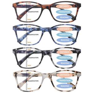 lot 12149 image: STASTEND 4 Pack Progressive Multifocus Reading Glasses for Women Men Spring Hinge Blue Light Blocking Readers (Multicolor-1, 1.25, x)