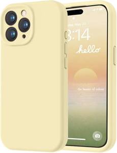 lot 12152 image: LOVE 3000 Designed for iPhone 15 Pro Case, Premium Silicone with Soft Anti-Scratch Microfiber Lining Shockproof Protective Phone Case for Holsters 6.1in, Creamy Yellow