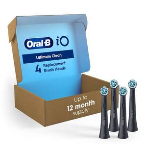 lot 12200 image: Oral-B iO Series Ultimate Clean Electric Toothbrush Replacement Brush Heads for an Oral-B Electric Toothbrush, 4 Count, Black