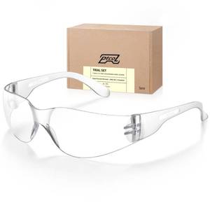 lot 12204 image: PTCOL 3 Pack Safety Glasses Bulk Pack Crystal Clear Lens Unisex Anti-Scratch Protective Goggles Impact Resistant Eyewear with ANSI Z87.1 Certified for Construction, Shooting and Laboratory