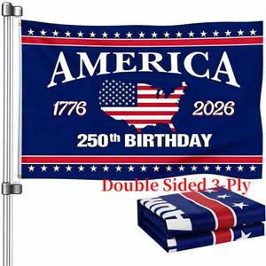 lot 12208 image: 250 Anniversary USA Flag - 3x5 Ft Double Sided 3 Layers Patriotic Flags - 4th of July Decorations Independence Day American 250th Anniversary Flag for Indoor Outdoor Decoration