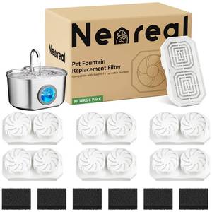 lot 12209 image: Neareal Cat Water Fountain Replacement Filters and Pre-Filter Sponges