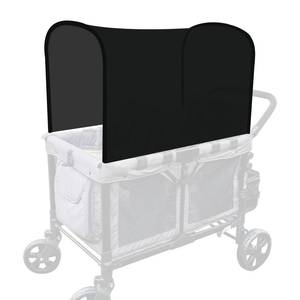 lot 12216 image: LUAATT Stretchy Panoramic Canopy Compatible with Wonderfold Stroller Wagons W2W4 All Model,UPF50 Fabric Sun Shade and Protection for Riders(Black)