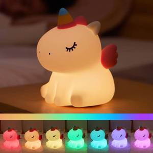 lot 12224 image: AGEK Unicorn Night Light for Kids, Silicone Baby Nursery Night Light Dimmable LED Unicorns Lamp Rechargeable Bedside Lamp Nightlight Unicorn Toys for Girls Toddler Women Gifts Bedroom Kids Room Decor (Only White and Red Light)