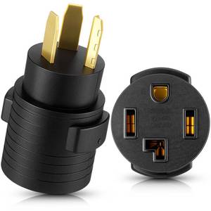lot 12229 image: Tellegloww Dryer Adapter Compatible with NEMA 10-30P to 14-30R 3 prong to 4 prong Dryer Adapter Convert 10-30P Plug to 14-30R Receptacle, 220V 30 Amp 4P Newer Dryer to 3P Older House Adapter