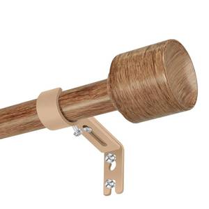 lot 13640 image: Curtain Rods 30 to 144 Inch 2 Pack Heavy Duty Adjustable Wood Grain Rod