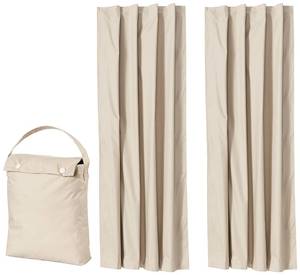 lot 13642 image: Amazon Basics Portable Blackout Curtain Shade with Suction Cups, Energy Saving, 50inW x 78inL, Beige, 2-Pack