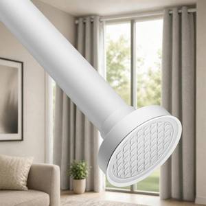 lot 13655 image: ALLZONE Tension Curtain Rods for Windows 40 to 121 Inches, Extra Long Curtain Rods No Drilling, No-Slip Tension Rod Hold Up to Heavy Drapes, Perfect for Bathroom, Bedroom, Patio and Room Divider, White