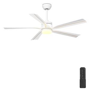 lot 13658 image: Phylluz 56in Ceiling Fan with Light, White Gold Ceiling Fan Remote Control - 3CCT, Quiet, Indoor Outdoor Ceiling Fans for Patios, Living Room, Kitchen (Incomplete)