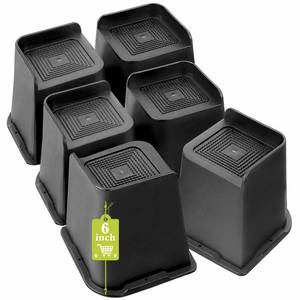 lot 13679 image: Yookwutar Bed Risers 2 inch, 3 inch, 4 inch, 6 inch, 8 inch Heavy Duty, Oversized Furniture Riser for Couch Sofa Table Chair Leg Frame Dorm, Support up to 6000 Lbs (Black 6 Pack, 6 inch)