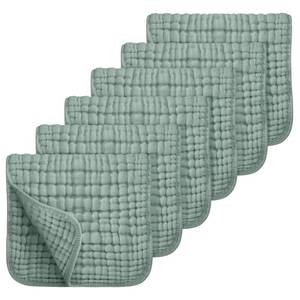 lot 14286 image: Looxii Muslin Burp Cloths 6 Pack - 20in x 10in - Ultra Soft and Absorbent, 6-Layer 100percent Cotton for Spit Up and Drool- Gentle Baby Burping Cloth, Newborn Boys Girls Essentials, Dark Green