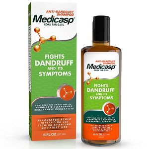 lot 14319 image: Medicasp Coal Tar Gel Dandruff Shampoo - 6 fl oz Paraben-Free, For All Hair Types, Daily Use 2 Pack