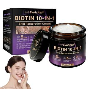 lot 14323 image: Biotin 10-in-1 Skin Restoration Cream, Biotin Skin Treatment Cream, Lifting and Firming FaceCream for Wrinkle Reducer and Moisturizer, Natural Collagen Lifting Serum for All
