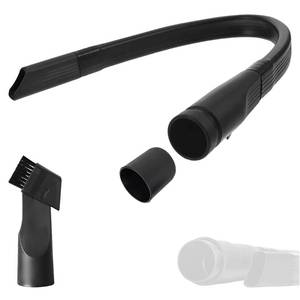 lot 14338 image: Universal Vacuum Hose Attachment 25in Flexible and Durable Lint Vac Hose with 1 Adapters for (1-14in or 1-38in) Dyson Shark Hoover Bissell Vacuum, Clean Dryer Vent Lint Duct, Crevice Tool with Brush Kit