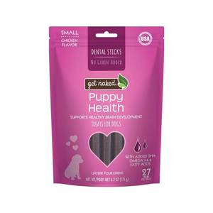 lot 14340 image: Get Naked Puppy Health Functional Chicken Flavor Dental and Hard Chew Sticks Dog Treats - 6.2oz