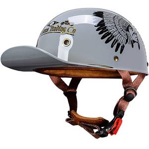 lot 19033 image: CHPINGN Baseball Motorcycle Helmet for Bike Cruiser Chopper Moped Scooter Open Face Helmet for Adult Women Men DOT Approved