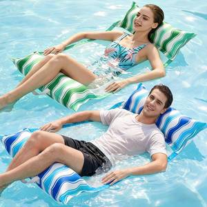 lot 19036 image: Jasonwell Inflatable Pool Hammock Float - 2 Pack Water Hammock Pool Floaties Multi-Purpose (Saddle Lounge Chair Drifter) 4 in 1 Lake Beach Floating Loungers Swimming Pool Floats Toys for Adults (BandG)